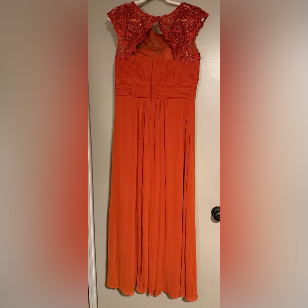 Ever Pretty Orange Beaded Cap Sleeve Dress